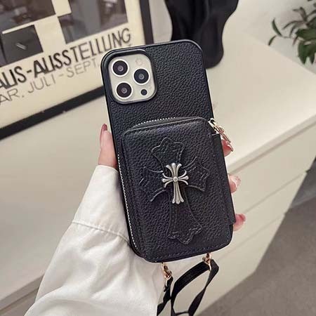 Chrome Hearts アイフォン 13 カバー 背面にカード入れ付き