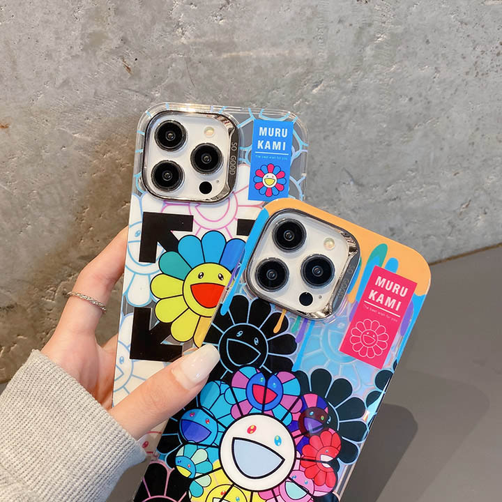 ブランド murakami sunflower風 アイフォン15プラス 携帯ケース 